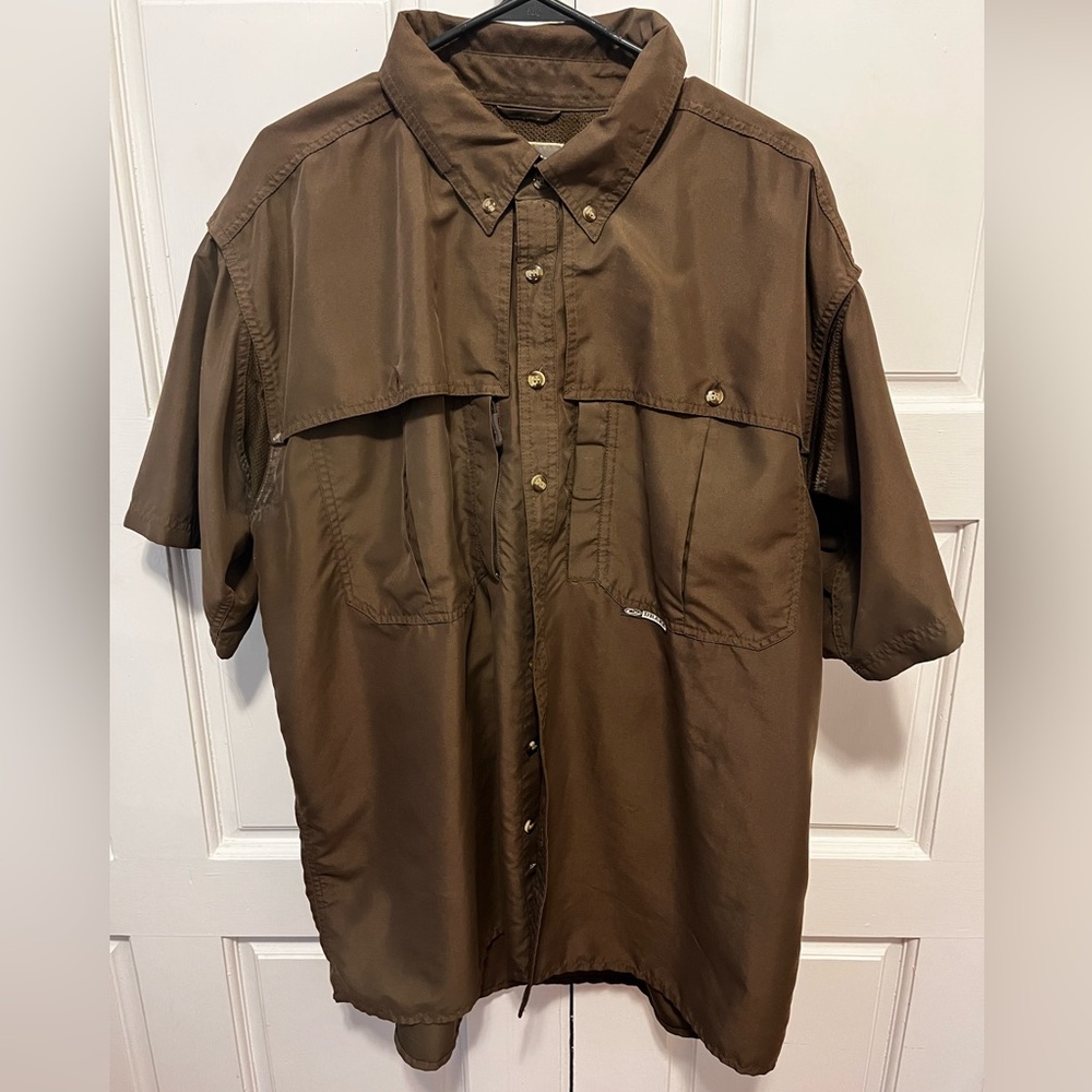 Drake Short-Sleeve Utility Shirt Jacket in Brown